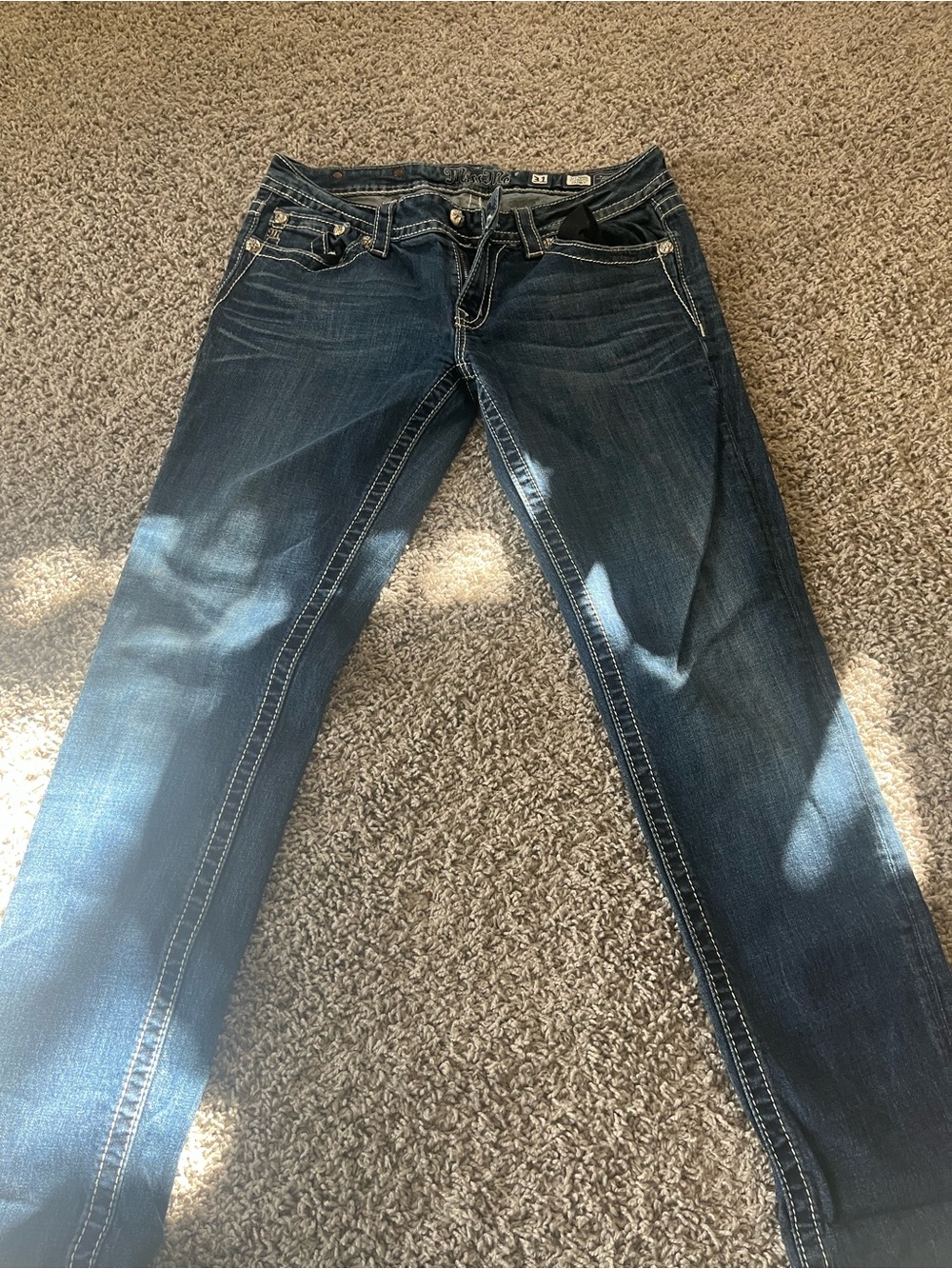 Miss Me Dark Blue Straight Leg Jeans